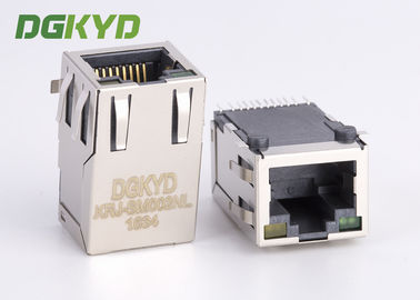 Kim loại được bảo vệ RJ45 PCB kết nối SMT CAT5 rj45 jack từ tính, G / Y LED