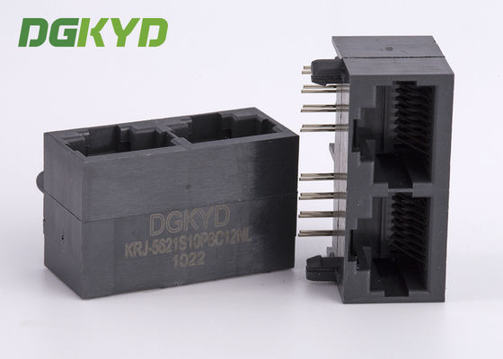 Black color unshielded2 position rj45 connector without transformer ,10P8C