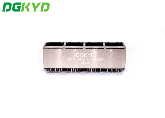 1X4 180 Degree TAB UP RJ45 Network Connectors With LED