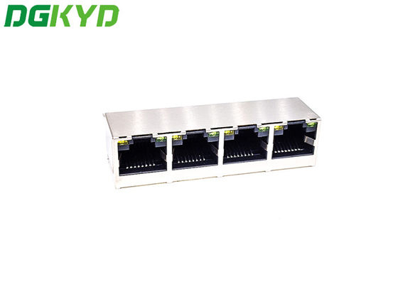 1X4 180 Degree TAB UP RJ45 Network Connectors With LED