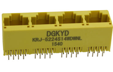 180 Degrees 1X4 RJ45 Multiple Port Connectors Top Entry Four Ports Ethernet Socket