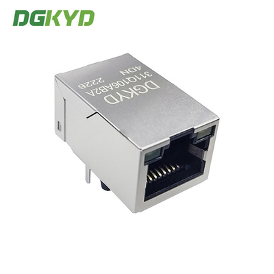 DGKYD311Q106AB2A4DN RJ45 Network Interface TAB UP Modular Jack Single Port PCB Interface Illuminated Shield