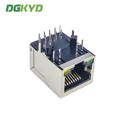 Latch Down EMI Transformer cat6 rj45 connector, G/G LE, 21mm length