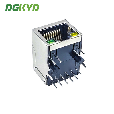 Latch Down EMI Transformer cat6 rj45 connector, G/G LE, 21mm length