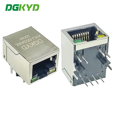Cat5 RJ45 Ethernet connector with common mode choke , G/Y LED