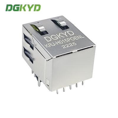 100Base Tap Up POE RJ45 PCB Connector With Internal Magnetics And Led