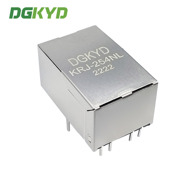 KRJ-254NL RJ45 connector, 100 megabyte integrated transformer, card free socket with lamp