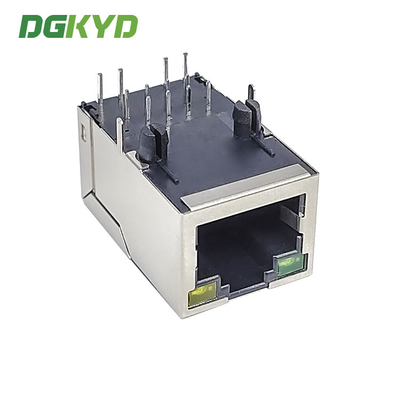 KRJ-254NL RJ45 connector, 100 megabyte integrated transformer, card free socket with lamp