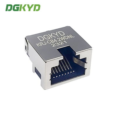 KRJ-CB4.2WDNL sinking plate RJ45 connector DIP with shielding, no light, no filter network port