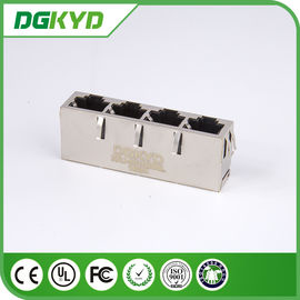 China Supplier 10P8C shielded 1 x 4 Port Gigabit ethernet RJ45 connector with internal transformer
