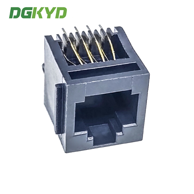 Vertical RJ45 PCB Socket Female Head 1x1 Port 8 Pin DIP Ethernet Connector Through Hole Solder DGKYD5222E1188IWA1DY1