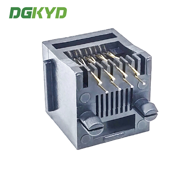 Vertical RJ45 PCB Socket Female Head 1x1 Port 8 Pin DIP Ethernet Connector Through Hole Solder DGKYD5222E1188IWA1DY1