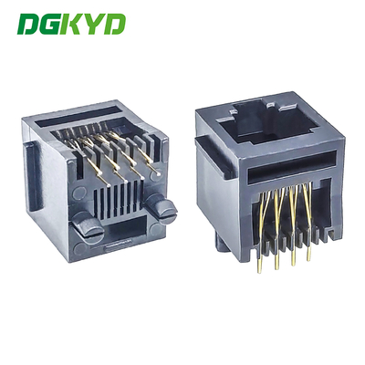 Vertical RJ45 PCB Socket Female Head 1x1 Port 8 Pin DIP Ethernet Connector Through Hole Solder DGKYD5222E1188IWA1DY1