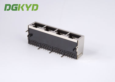 Metal shielded quad port rj45 keystone jack, without LED, RoHS compliant