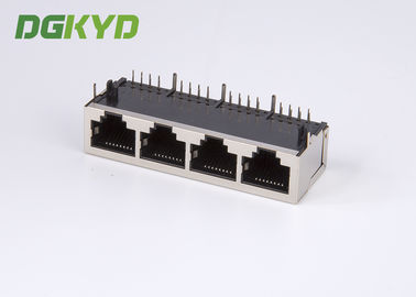 Metal shielded quad port rj45 keystone jack, without LED, RoHS compliant