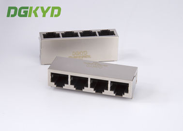 Metal shielded quad port rj45 keystone jack, without LED, RoHS compliant