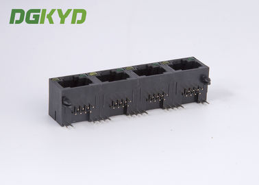 tab up 4 position rj45 keystone jack with Y/G LEDs, black color