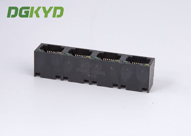 tab up 4 position rj45 keystone jack with Y/G LEDs, black color