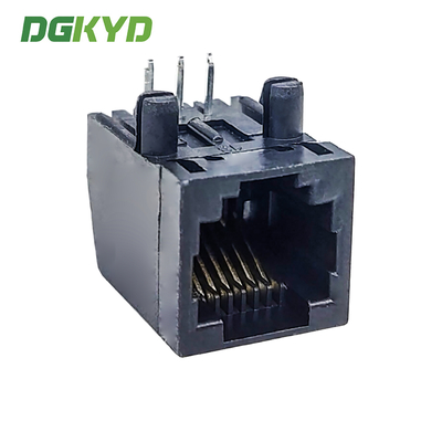 DGKYD57221166IWA1DB4 RJ11 Ethernet connector fully plastic without light 6P6C black communication interface PBT