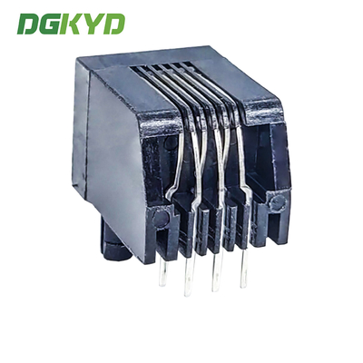 DGKYD57221166IWA1DB4 RJ11 Ethernet connector fully plastic without light 6P6C black communication interface PBT