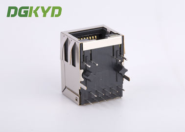 Single Rj45 Ethernet Jack Integrated Transformer / Common Mode Choke , Og/Y Led