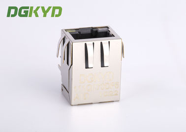 Single Rj45 Ethernet Jack Integrated Transformer / Common Mode Choke , Og/Y Led