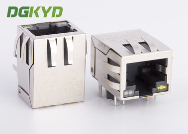 Single Rj45 Ethernet Jack Integrated Transformer / Common Mode Choke , Og/Y Led