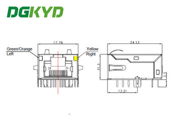 2.5Gbit / s RJ45 Ethernet Connector , high performance industrial grade Modular Rj45 Jack