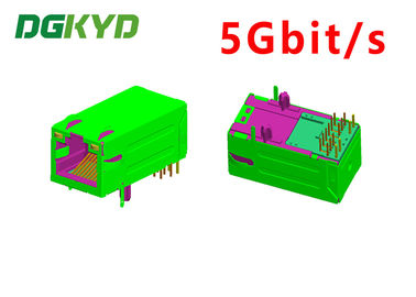 5Gbit / s RJ45 magnetics jack ethernet industrial connector 33MM GY / GY