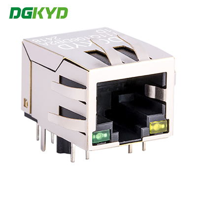 RJ45 Transformer Gigabit Integrated Filter with Light and Card Port Downward DGKYD111Q106DB2A1D