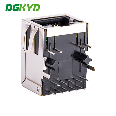 RJ45 Transformer Gigabit Integrated Filter with Light and Card Port Downward DGKYD111Q106DB2A1D