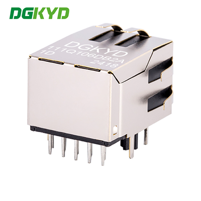 RJ45 Transformer Gigabit Integrated Filter with Light and Card Port Downward DGKYD111Q106DB2A1D