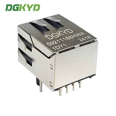 RJ45 Interface 5921 Single Port Shielded Connector With Round Pin And Spring Clip DGKYD59211188HWA1DY1
