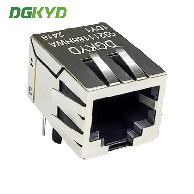RJ45 Interface 5921 Single Port Shielded Connector With Round Pin And Spring Clip DGKYD59211188HWA1DY1