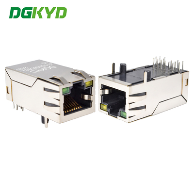RJ45 Network Port Connector, Gigabit Integrated Transformer With Light And Spring Clip, Connector DGKYD411Q008DB2A1D