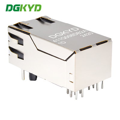 RJ45 Network Port Connector, Gigabit Integrated Transformer With Light And Spring Clip, Connector DGKYD411Q008DB2A1D