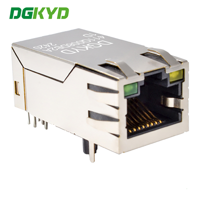 RJ45 Network Port Connector, Gigabit Integrated Transformer With Light And Spring Clip, Connector DGKYD411Q008DB2A1D