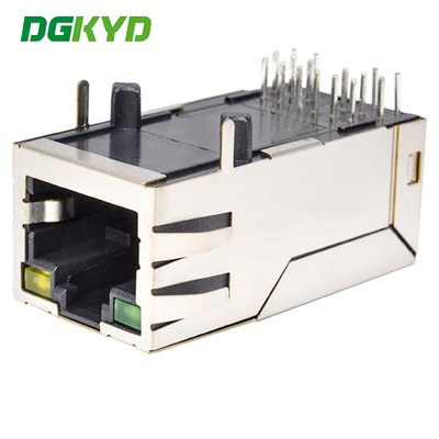 RJ45 Network Port Connector, Gigabit Integrated Transformer With Light And Spring Clip, Connector DGKYD411Q008DB2A1D