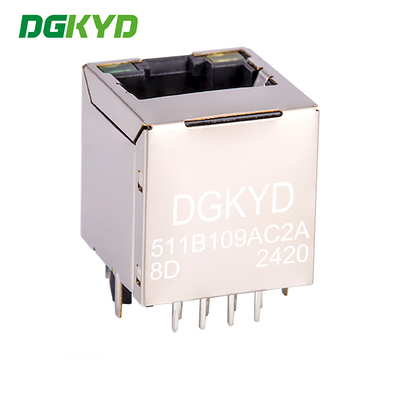 Top insertion RJ45 Ethernet Connector with internal isolation transfomer 180 degree straight insertionDGKYD511B109AC2A8D