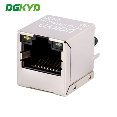 180 degree network interface RJ45 vertical interface 10P8C connector Gigabit Ethernet filtering DGKYD511Q106AC1A8D