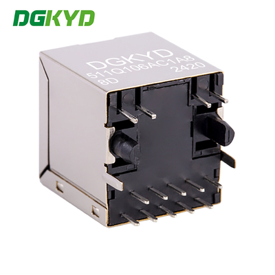 180 degree network interface RJ45 vertical interface 10P8C connector Gigabit Ethernet filtering DGKYD511Q106AC1A8D