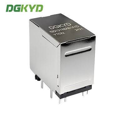 Dual Port RJ45 Connector With Light And Short Body Without Filter DGKYD59212188AB1A1DY1022