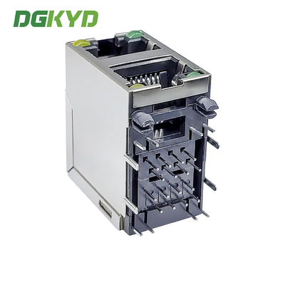 Dual Port RJ45 Connector With Light And Short Body Without Filter DGKYD59212188AB1A1DY1022