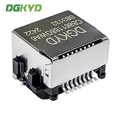 RJ45 Connector 1X1 8P8C Sinking Plate 8.6 3U Interface RJ45 SMT Connector DGKYDCB861188GWA6SB3133