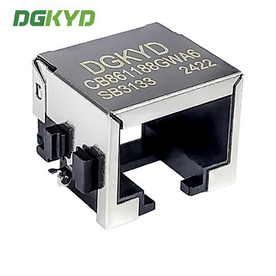 RJ45 Connector 1X1 8P8C Sinking Plate 8.6 3U Interface RJ45 SMT Connector DGKYDCB861188GWA6SB3133
