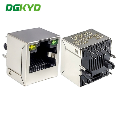 RJ45 8P8C Shielded Strip Light Connector Vertical Mesh Socket Single Port Connector DGKYD52A1188AB1A6DY1143