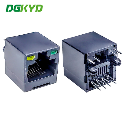 RJ45 180 Degree Vertical Interface 8P8C With Light All Plastic Connector Network Socket DGKYD52241188JC1A1DB4