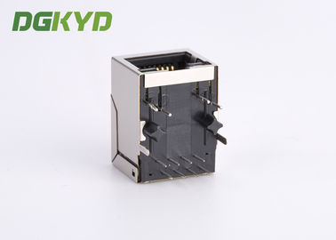 PoE Ethernet modular jack RJ45 with Transformer Single Port Telecom Connector, LED's