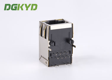 25.4mm Tab up Cat5 8 pin rj45 connector with LEDs , 100 BASE - TX