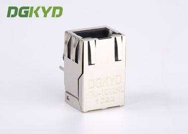 25.4mm Tab up Cat5 8 pin rj45 connector with LEDs , 100 BASE - TX